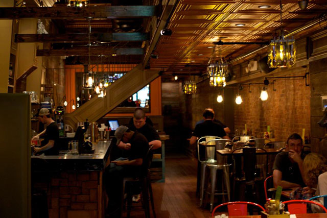 The interior of the new Bareburger location