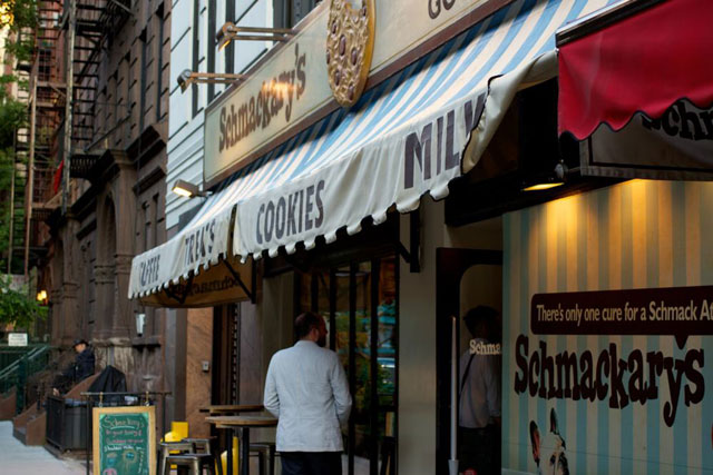The exterior of Schmackary's Cookies