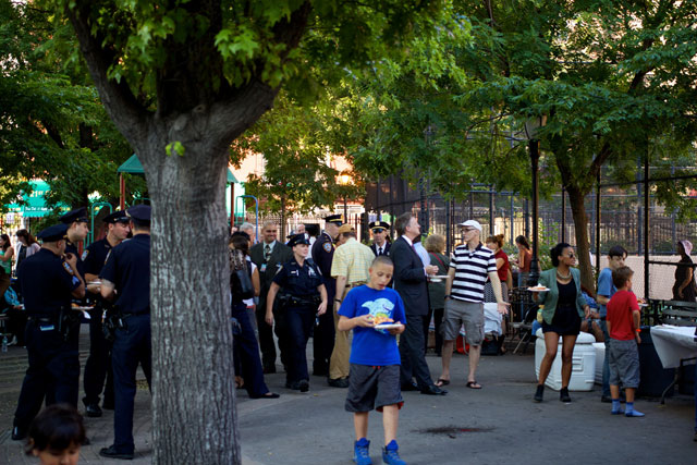 NYPD officers at the Night Out Against Crime