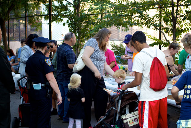 The free dinner at the Night Out Against Crime