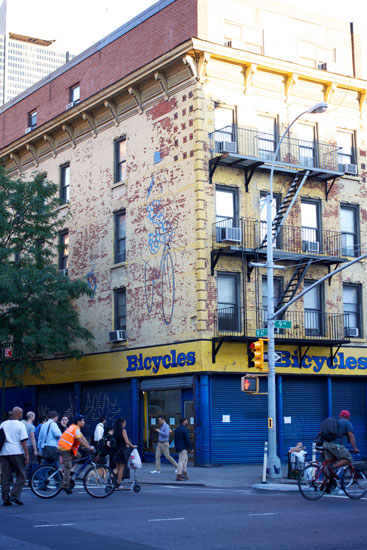 The exterior of the old location of the bike shop