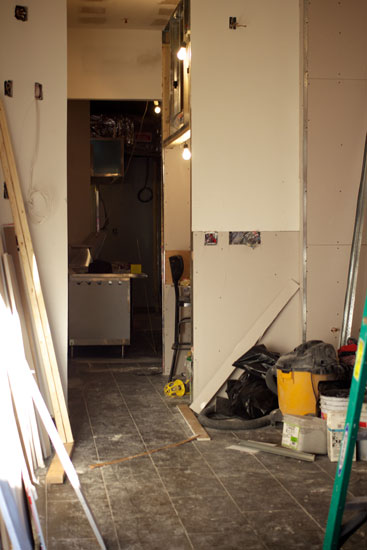 The interior of the under-construction ñaño bar & restaurant