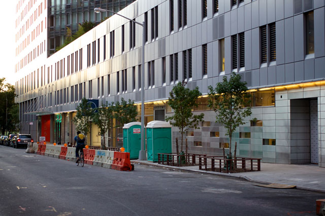 The exterior of the future NYPD location