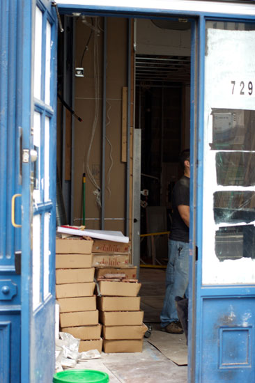 The interior of the under-construction Pie Face