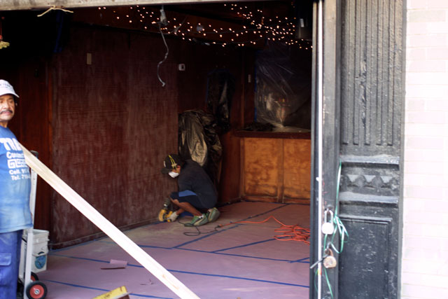 The gutted interior of Bar Nine