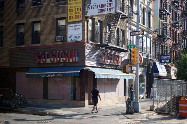 The exterior of the closed Go Sushi