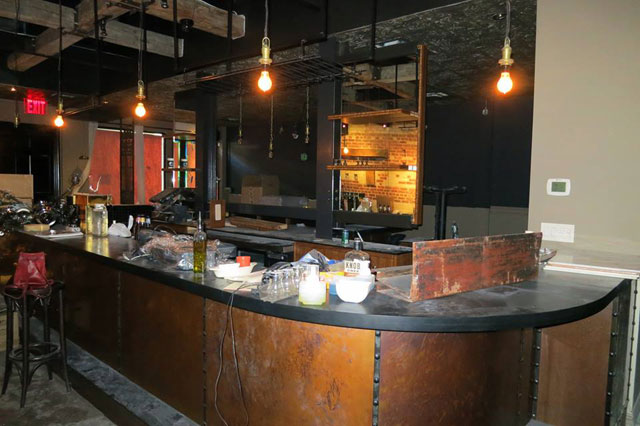 The interior of the under-construction BarBacon