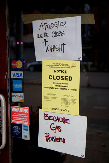 The closure notice at Mario's Trattoria