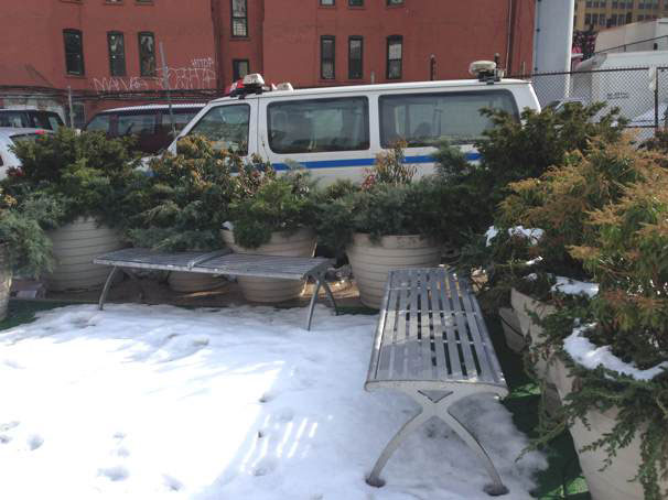 The new planters at Dyer Triangle