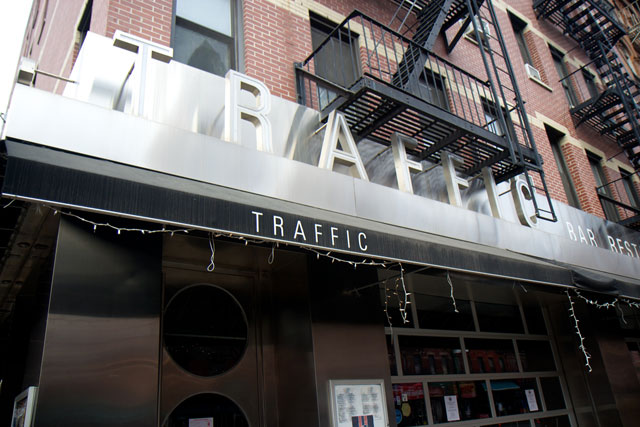 The exterior of the closed Traffic Bar