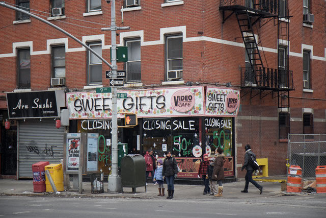 The exterior of the closed Video Cafe