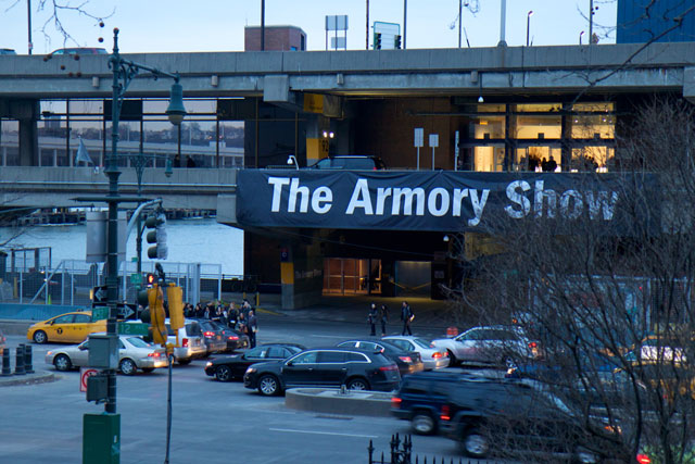 The banner at the entrance to the Armory Show