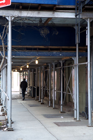 The sidewalk shed next to Mario's Trattoria