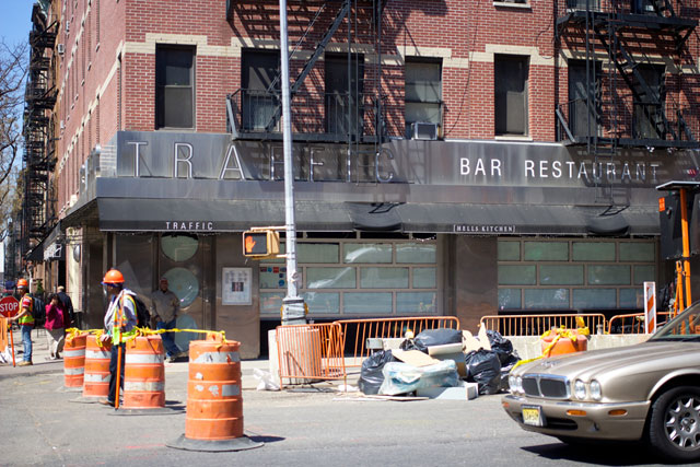 The exterior of the closed Traffic Bar